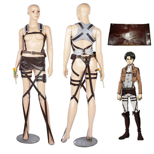 Attack On Titan Cosplay Belt Sets Leather Skirt Shingeki No Kyojin Recon Corps Hookshot Adjustable Harness Belts Costume Outfits