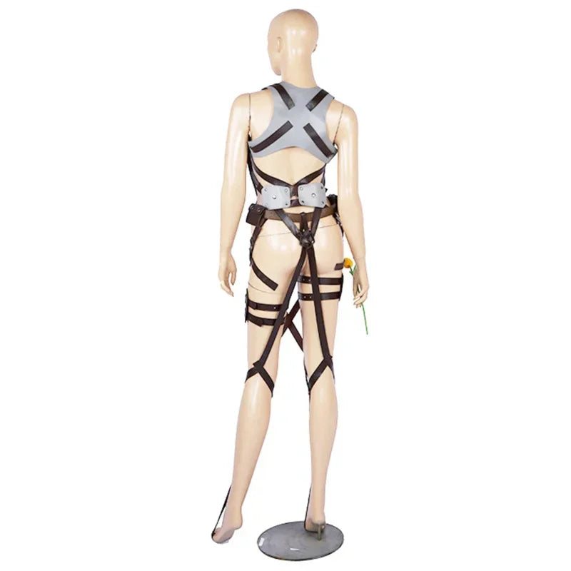 Attack On Titan Cosplay Belt Sets Leather Skirt Shingeki No Kyojin Recon Corps Hookshot Adjustable Harness Belts Costume Outfits