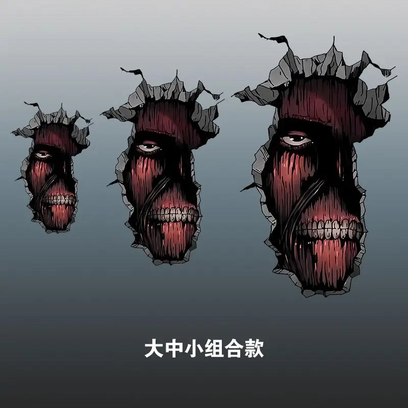 Attack on Titan Eren Yeager Cartoon Reflective Sticker Creative Personalized Car Head Expansion Decoration Waterproof Sticker