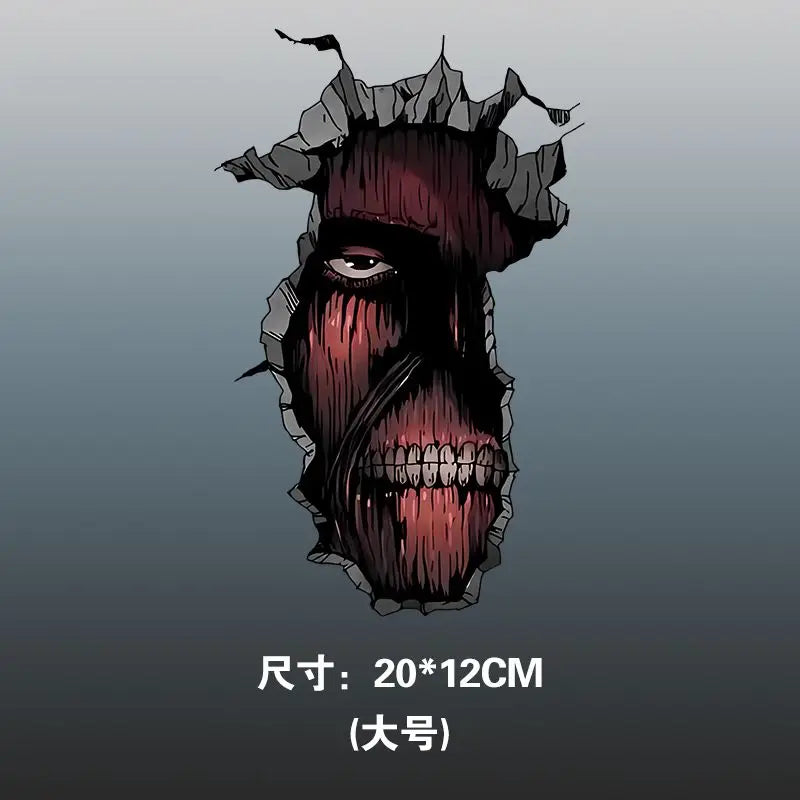 Attack on Titan Eren Yeager Cartoon Reflective Sticker Creative Personalized Car Head Expansion Decoration Waterproof Sticker