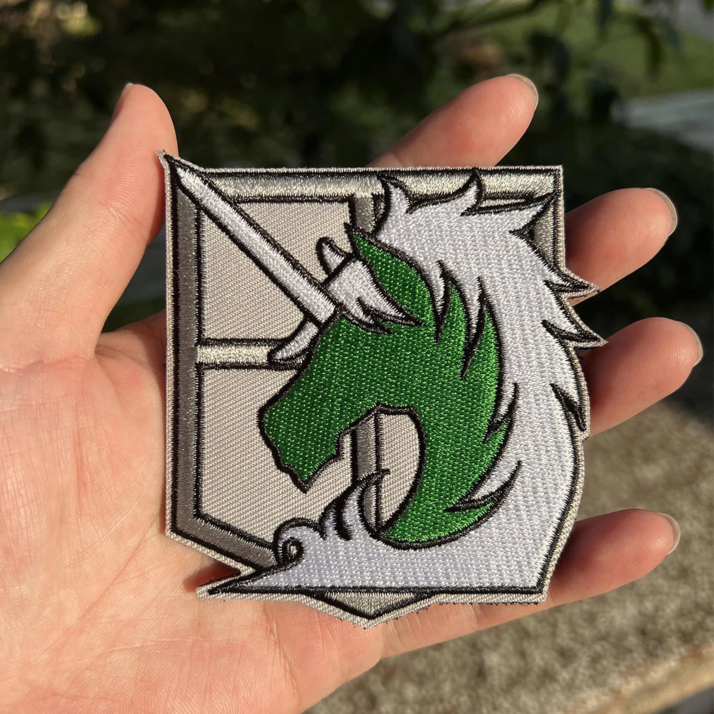 Attack on Titan Wings of Freedom Cosplay Patch Embroidery velcros Badge for Clothing, Armband, Hook & Loop Apparel Patches, 1PC