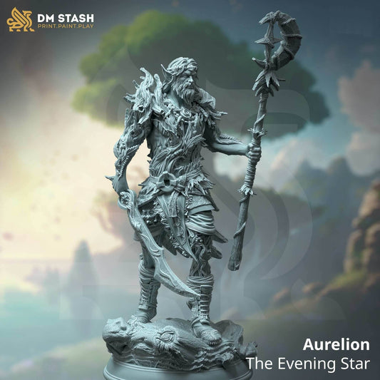 Aurelion, the Evening Star (Male Half-Elf Druid) - 32mm Scale