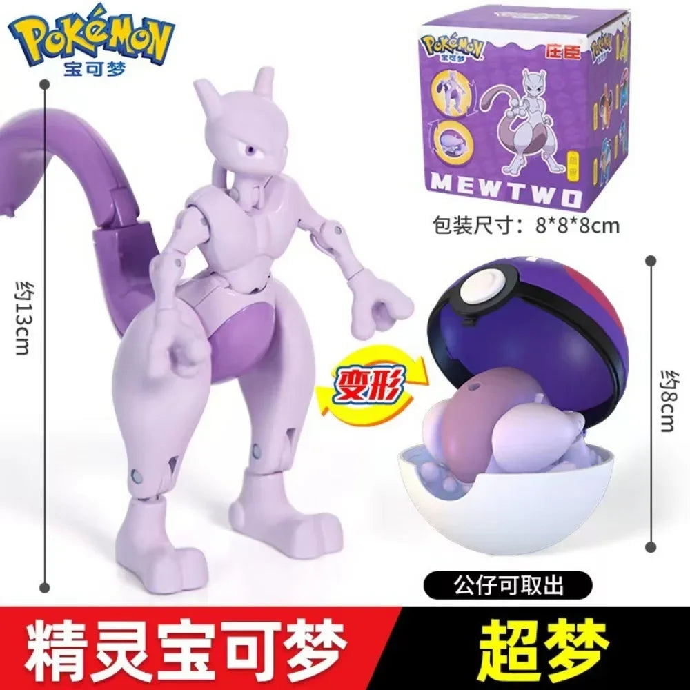 Authentic Pokémon Transformation Ball Toy Elf Pikachu Gyarados Mewtwo Venusaur Doll Desktop Ornament Doll Children's Toy Gifts