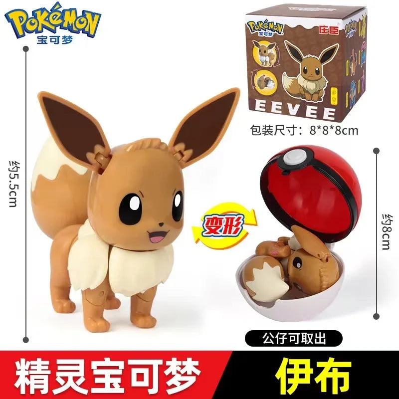 Authentic Pokémon Transformation Ball Toy Elf Pikachu Gyarados Mewtwo Venusaur Doll Desktop Ornament Doll Children's Toy Gifts