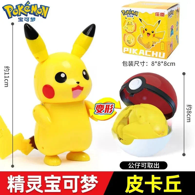 Authentic Pokémon Transformation Ball Toy Elf Pikachu Gyarados Mewtwo Venusaur Doll Desktop Ornament Doll Children's Toy Gifts