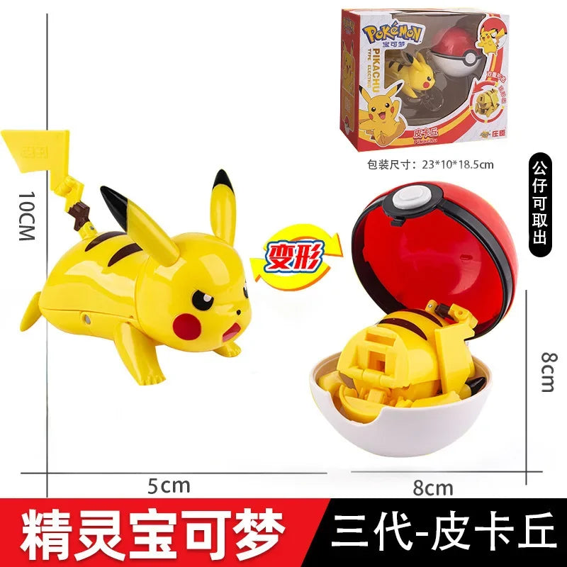 Authentic Pokémon Transformation Ball Toy Elf Pikachu Gyarados Mewtwo Venusaur Doll Desktop Ornament Doll Children's Toy Gifts