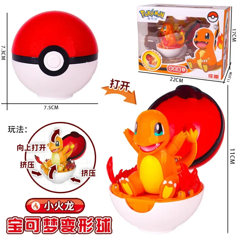 Authentic Pokémon Transformation Ball Toy Elf Pikachu Gyarados Mewtwo Venusaur Doll Desktop Ornament Doll Children's Toy Gifts