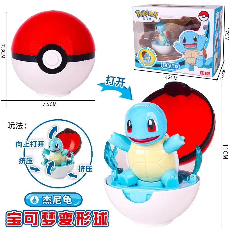 Authentic Pokémon Transformation Ball Toy Elf Pikachu Gyarados Mewtwo Venusaur Doll Desktop Ornament Doll Children's Toy Gifts