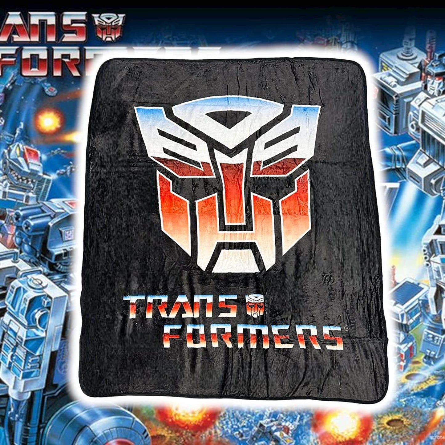 Hasbro Transformers Autobot Symbol 80's Cartoon Throw Blanket - 