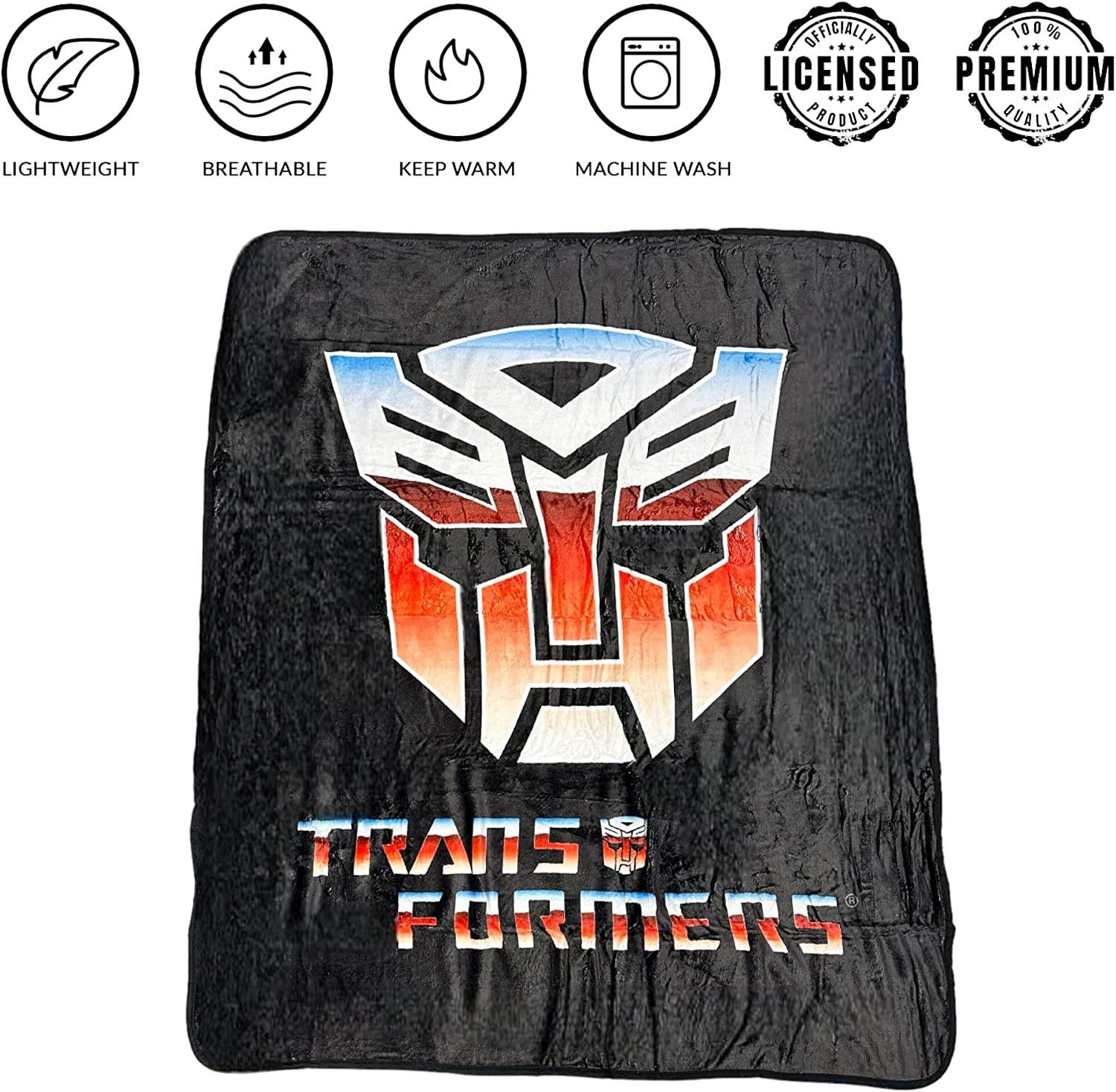 Hasbro Transformers Autobot Symbol 80's Cartoon Throw Blanket - 