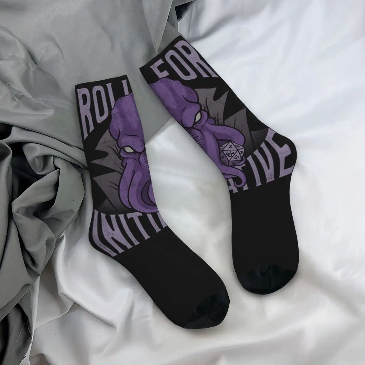 Autumn Winter Funny Unisex Roll For Initiative Socks DnD Game Sweat Absorbing Basketball Socks