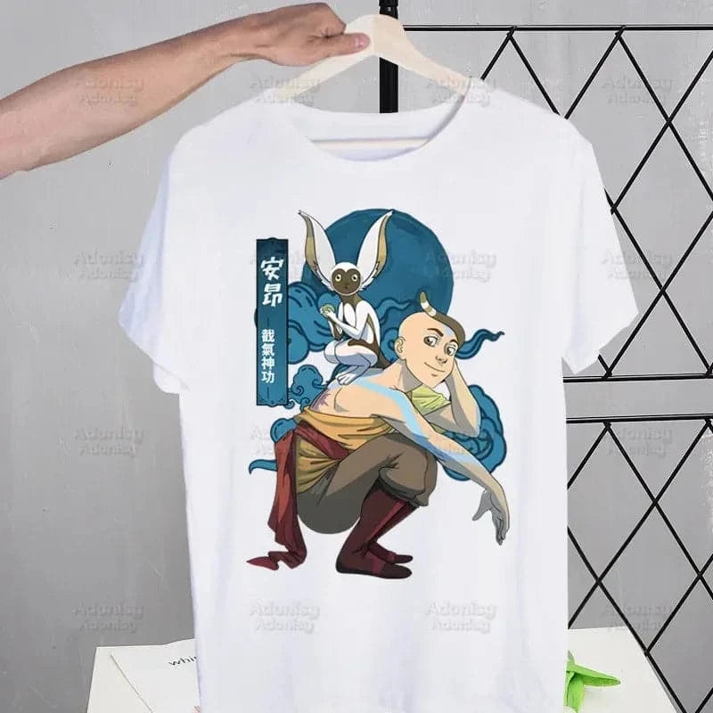 Avatar Cartoon T Shirt Men Retro The Last Airbender Tops Tees  Tshirt  Male T-shirts