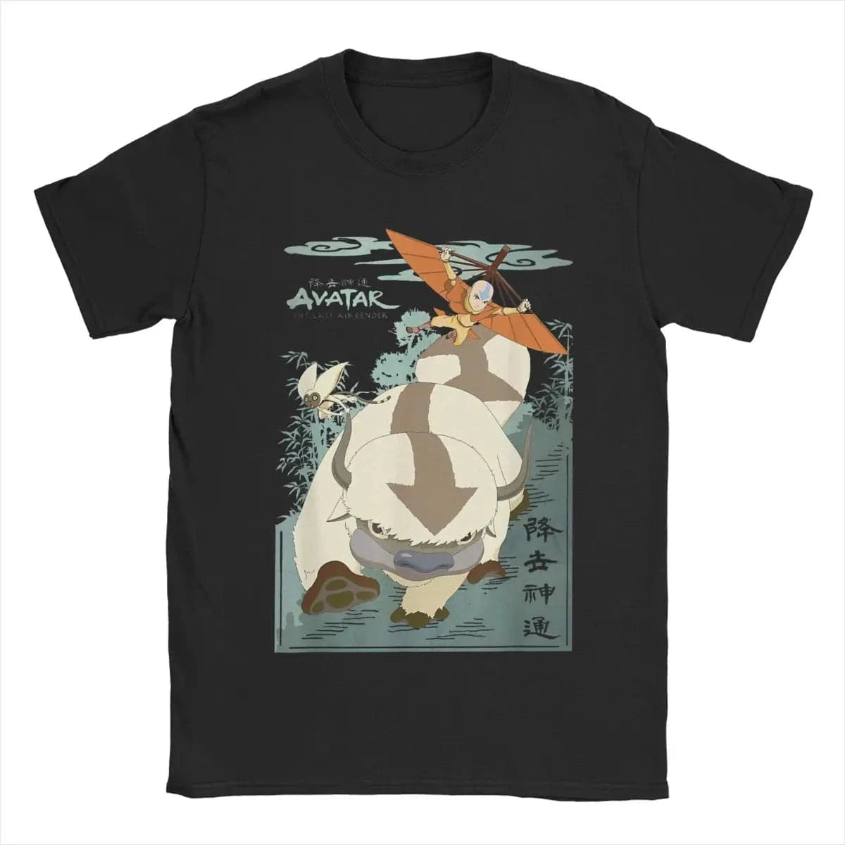 Avatar The Last Airbender Appa  And Aang In Flight T-Shirts for Men