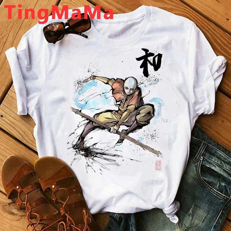 Avatar The Last Airbender T Shirt Women Kawaii Anime Appa Tshirt Funny Cartoon Avatar Graphic Tees Fashion Unisex T-shirt Female