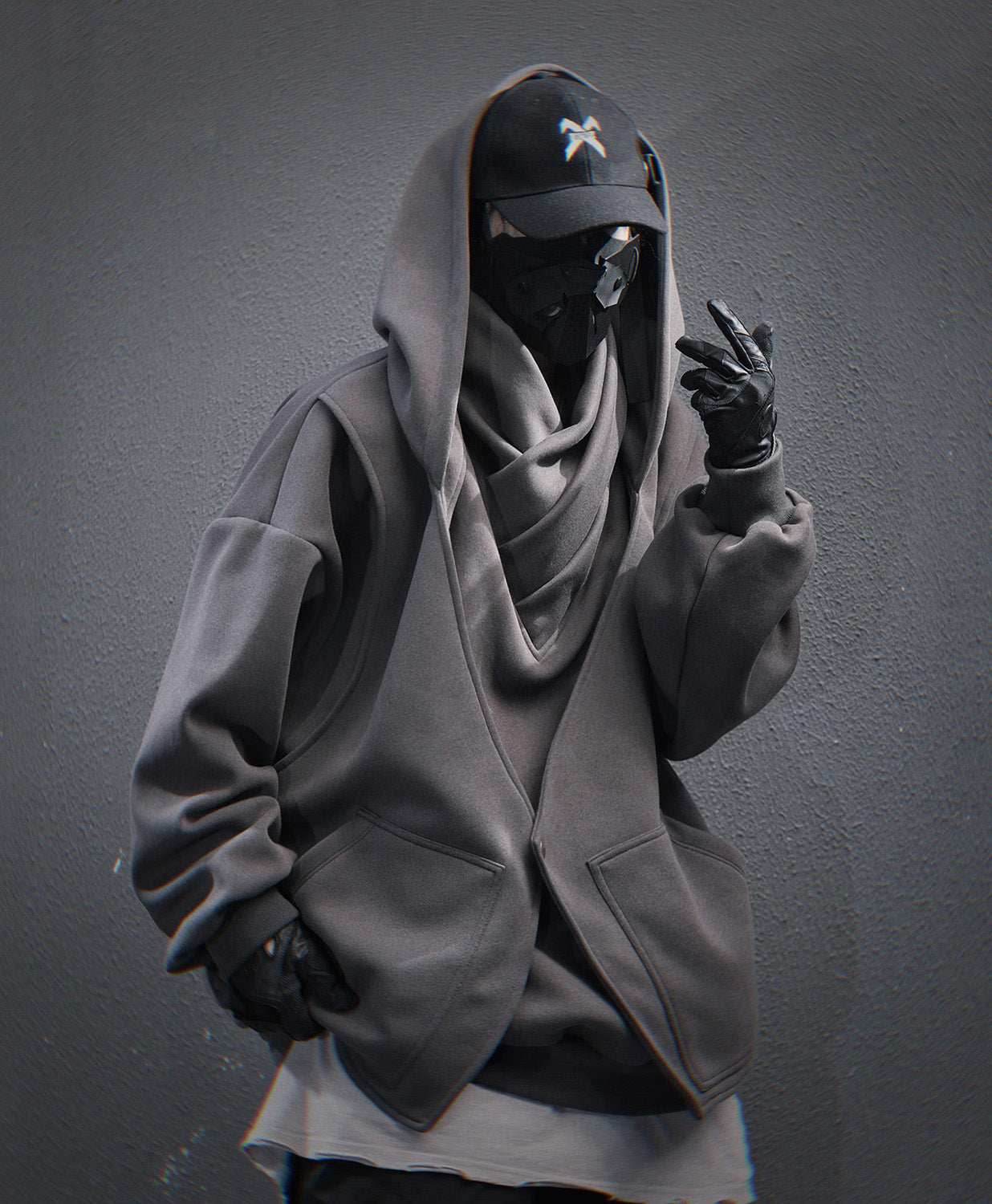 HiH57 Grey Assassin Hoodie - M