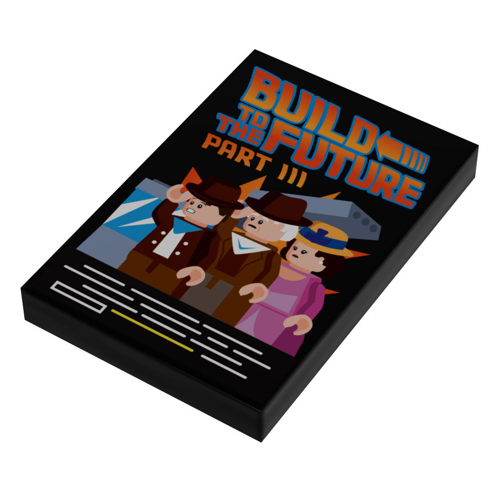 B3 Customs Build to the Future Part III Movie Cover (2x3 Tile) made using LEGO parts