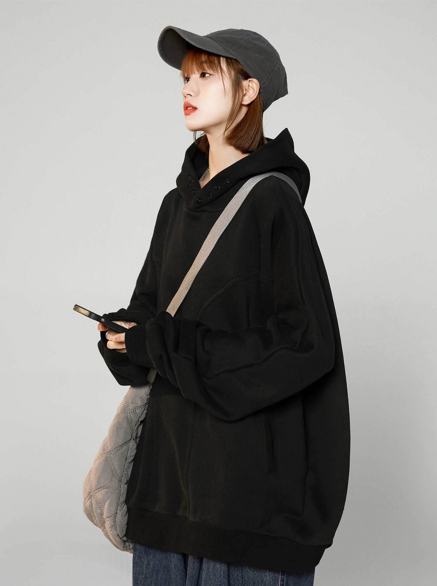Women's Casual Hidden Hoodie - Beige / S