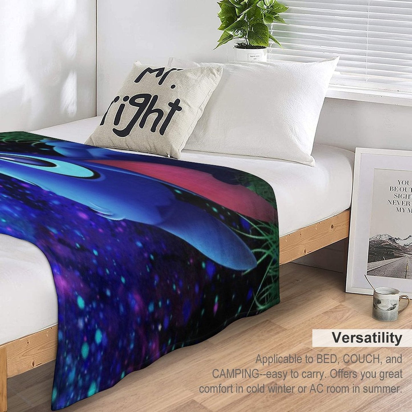 Stitch Butterfly Starry Sky Throw Blanket