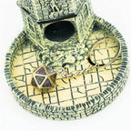Metal D20 w/ Purple Glitter Keychain Analogue Font d20 - 