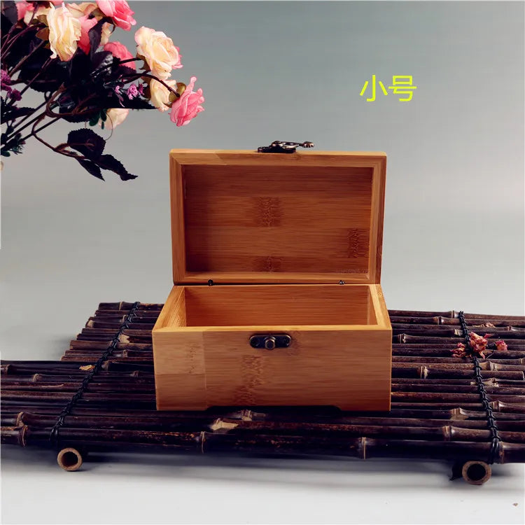 Bamboo Business Card Storage Box Wooden Jewelry Boxs Cotton Swab Key Storage Box Gift Storage Boxes & Bins