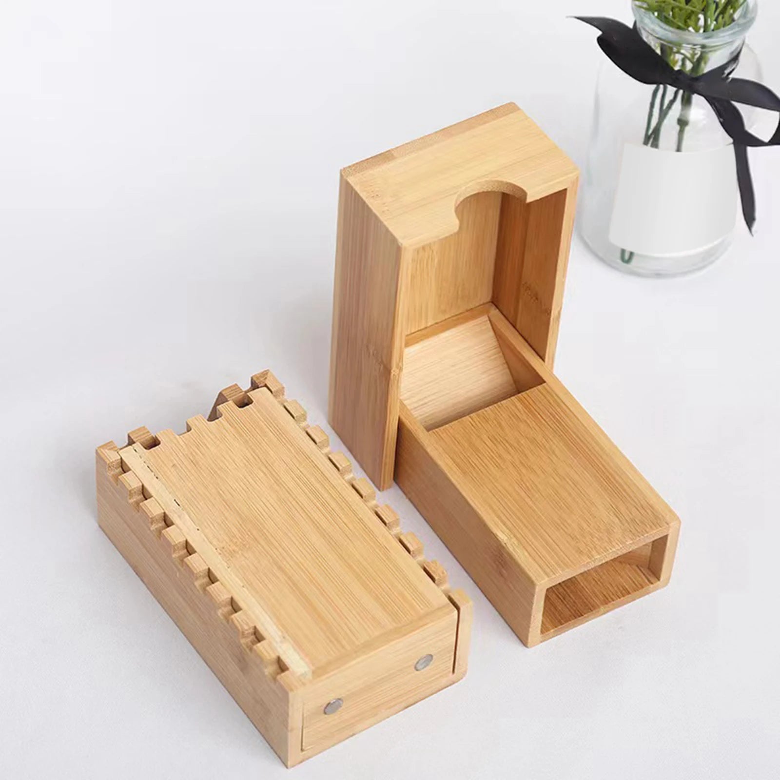 Bamboo Dice Tower Wooden Rolling Case Perfect for DM's, Mini Games, RPG Players