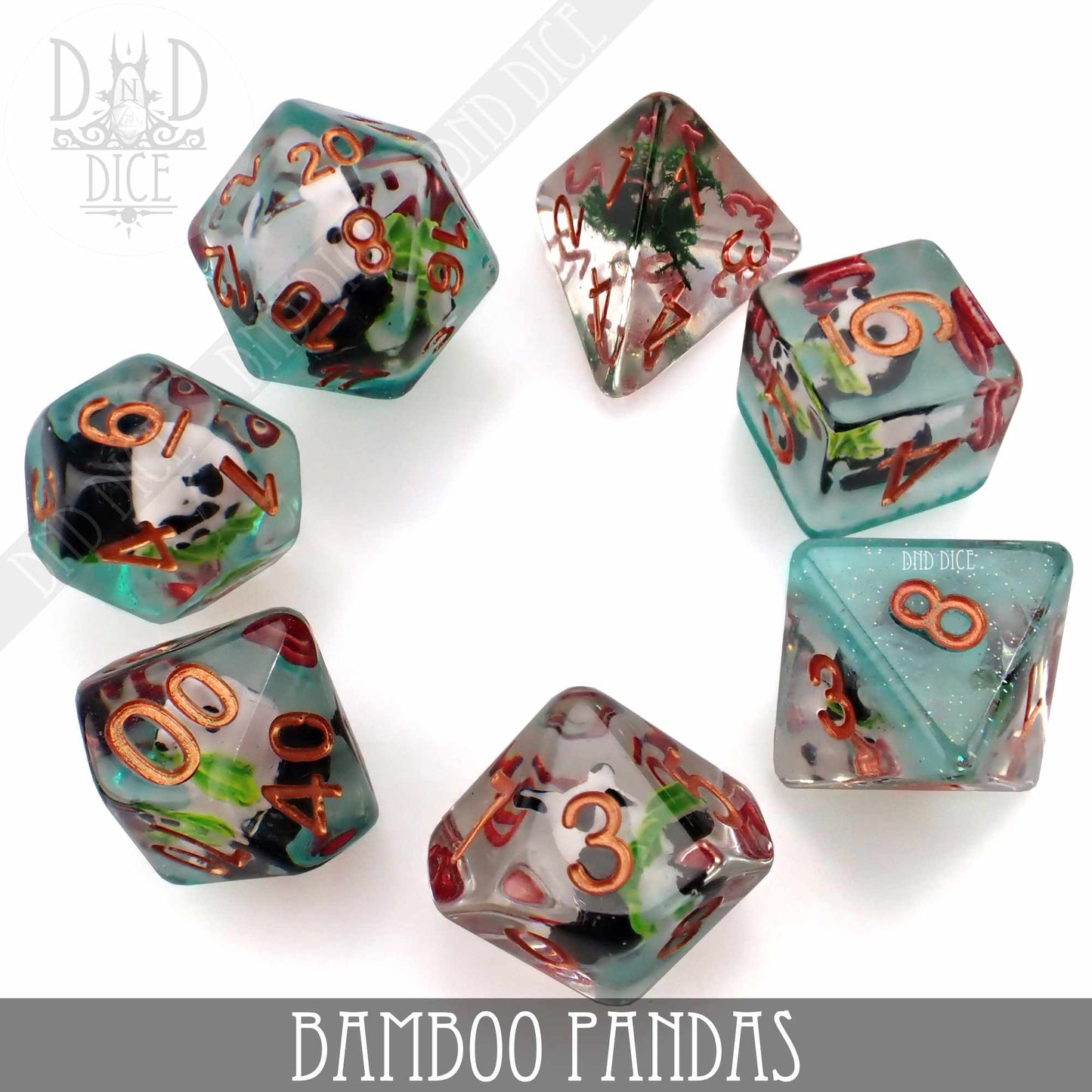 Bamboo Pandas Dice Set