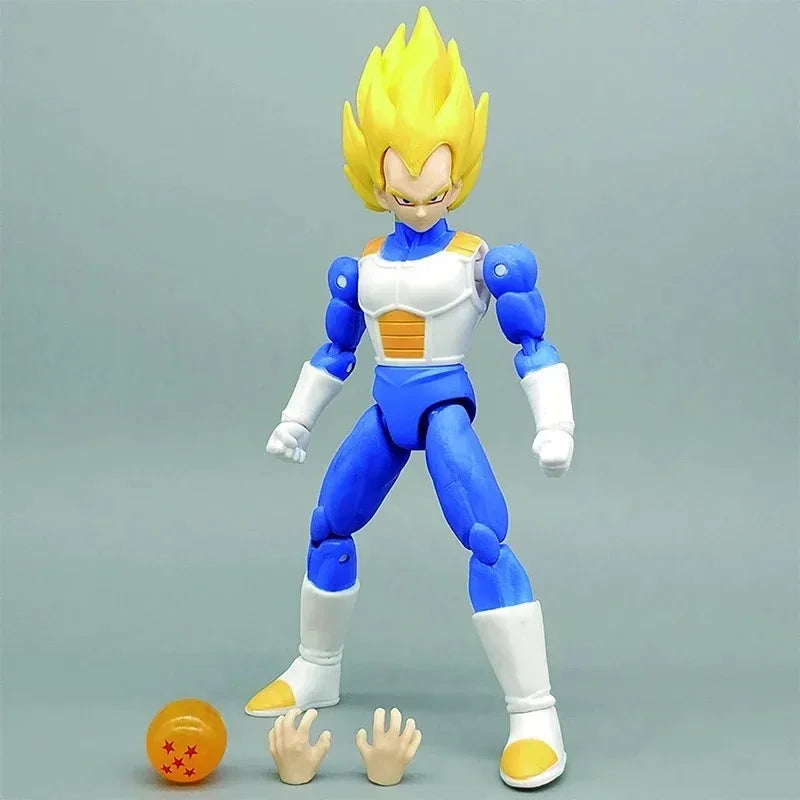 BANDAI Anime Dragon Ball Z Goku Vegeta Figure about  17CM PVC Action Figures Collection Model Toys Gifts Articular Mobility