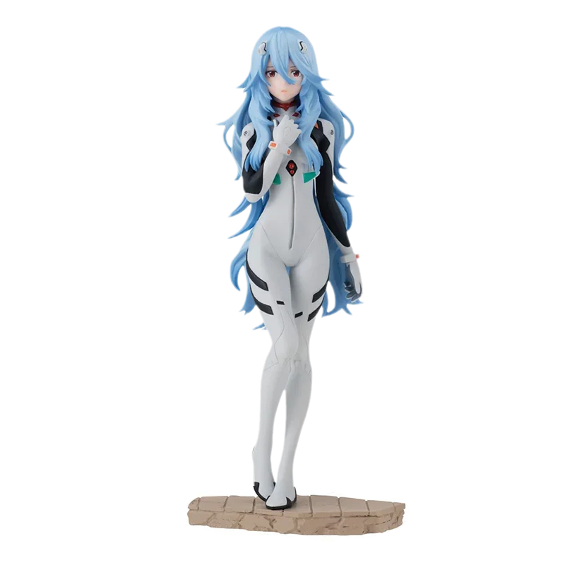 Bandai Original  EVANGELION Anime Figure Ayanami Rei Shokugan Long Hair Action Figure Toys for Kids Gift Collectible Model