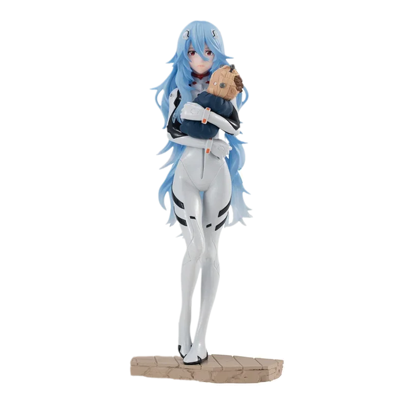 Bandai Original  EVANGELION Anime Figure Ayanami Rei Shokugan Long Hair Action Figure Toys for Kids Gift Collectible Model