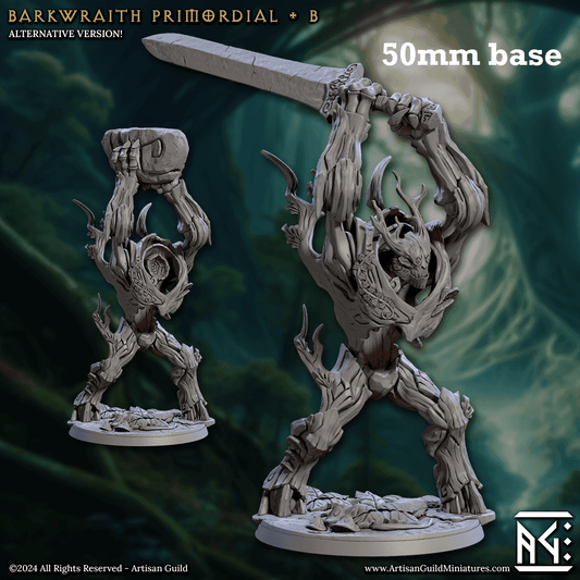 Barkwraith Primordial: Sculpt B (Forest Elemental) - With Head / Sword