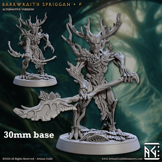 Barkwraith Spriggan: Sculpt F (Male Treefolk Ranger / Warrior) - Treefolk Appearance / Halberd