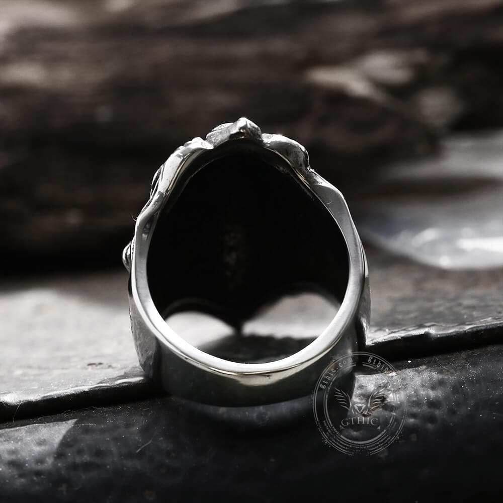 Baroque Lion Stainless Steel Ring - Stainless Steel / 8