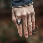 Baroque Lion Stainless Steel Ring - Stainless Steel / 8