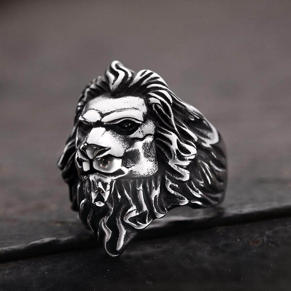 Baroque Lion Stainless Steel Ring - Stainless Steel / 8