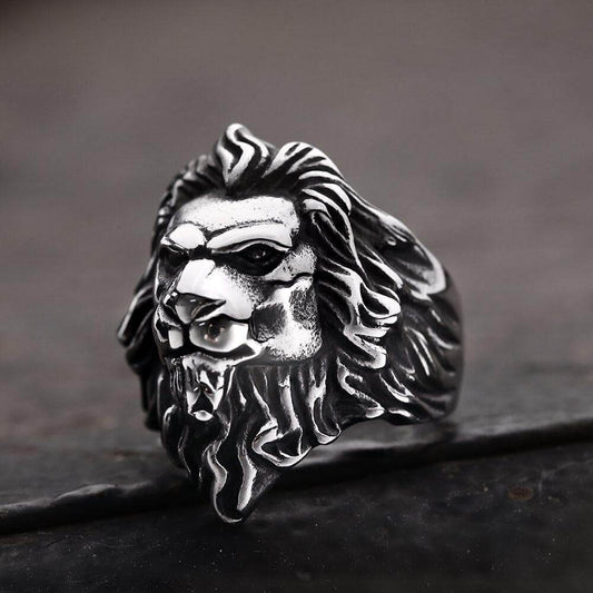 Baroque Lion Stainless Steel Ring - Stainless Steel / 8
