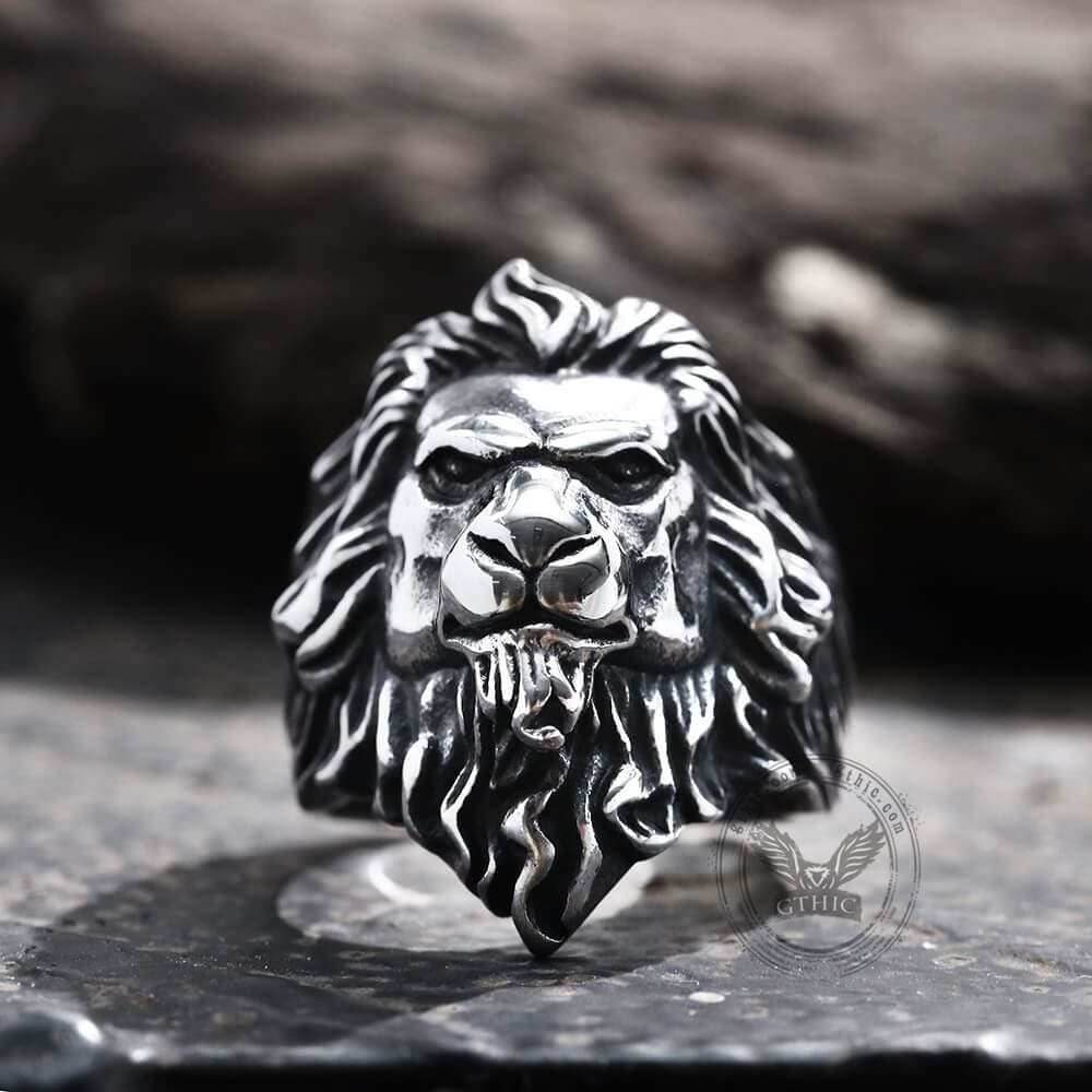 Baroque Lion Stainless Steel Ring - Stainless Steel / 8
