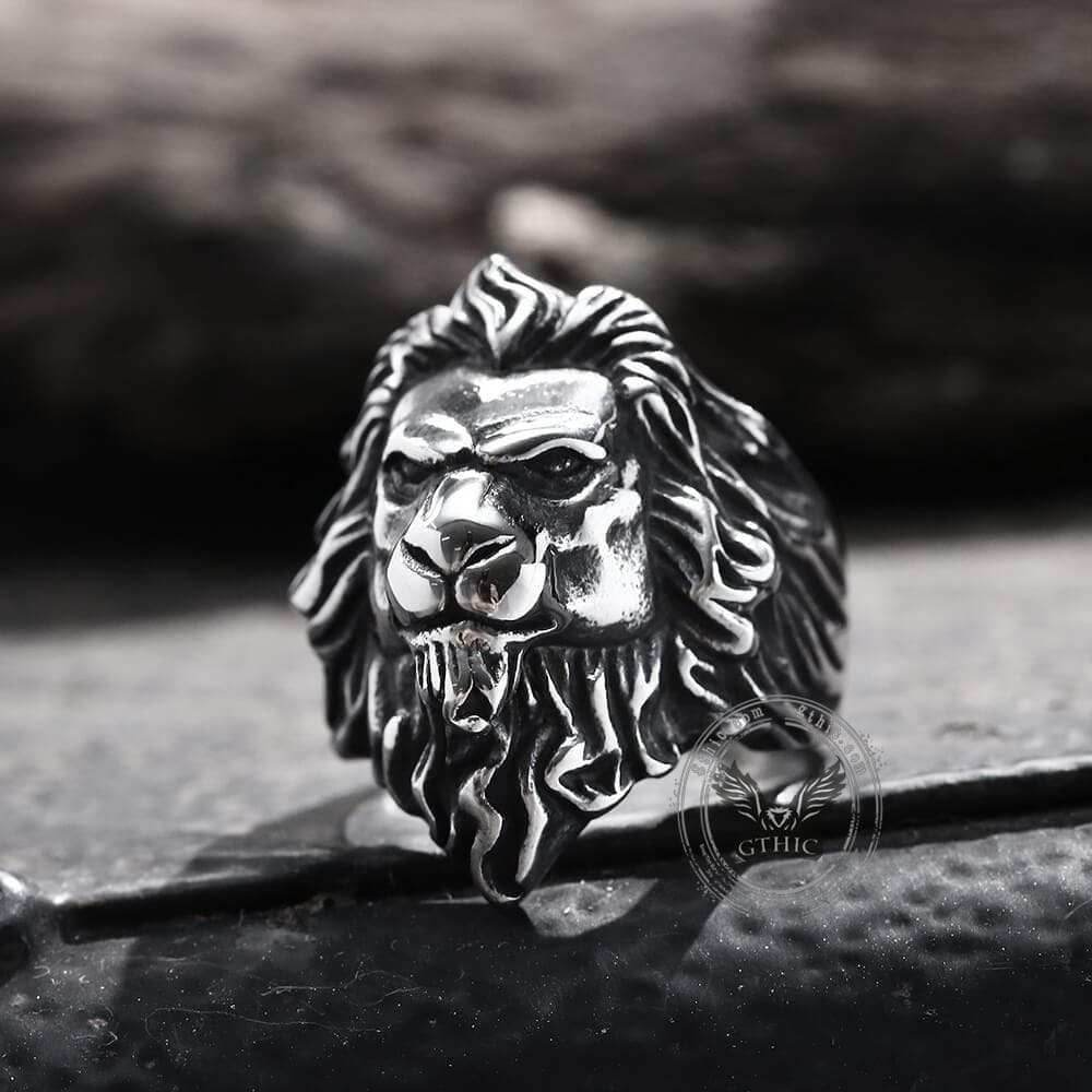 Baroque Lion Stainless Steel Ring - Stainless Steel / 8