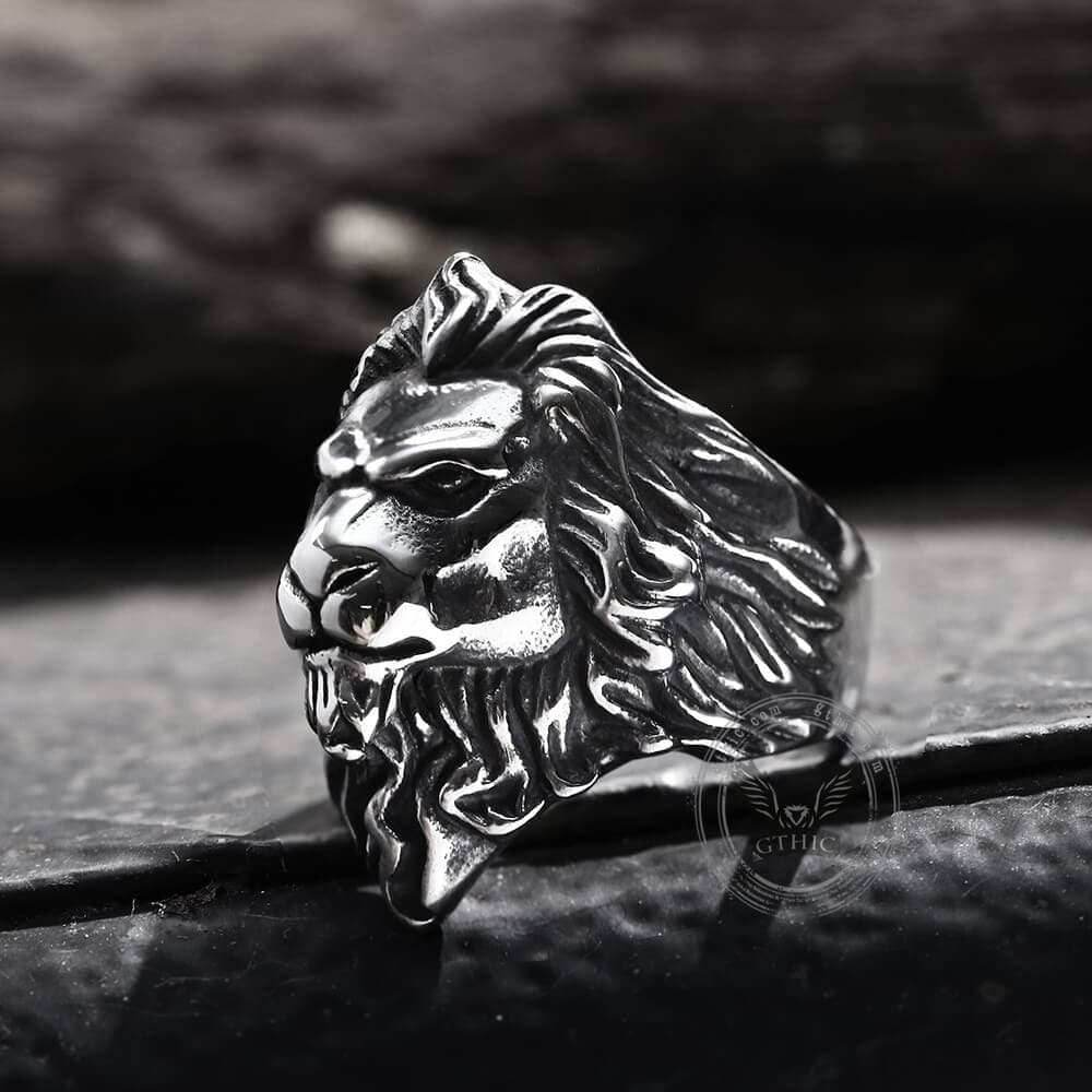 Baroque Lion Stainless Steel Ring - Stainless Steel / 8