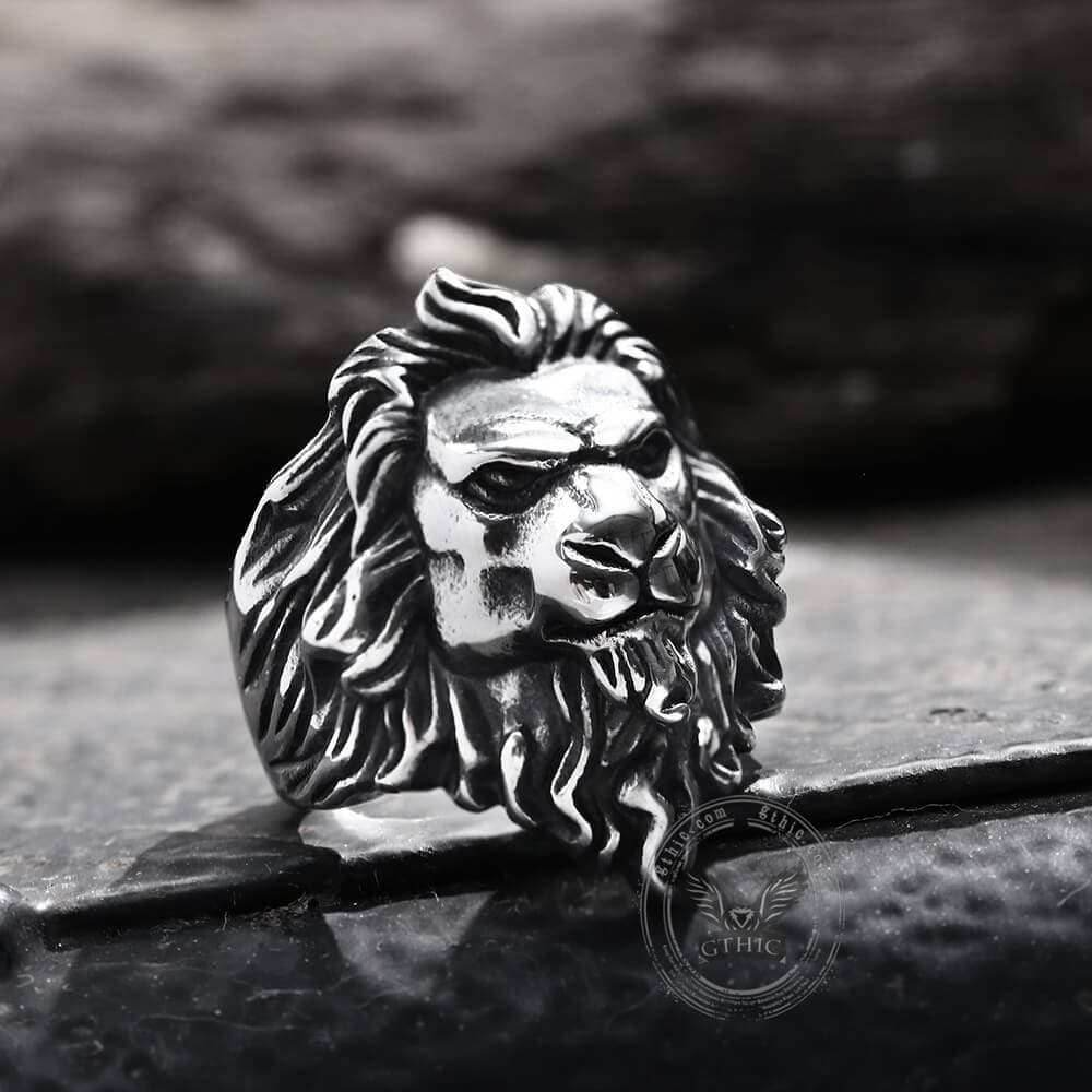 Baroque Lion Stainless Steel Ring - Stainless Steel / 8