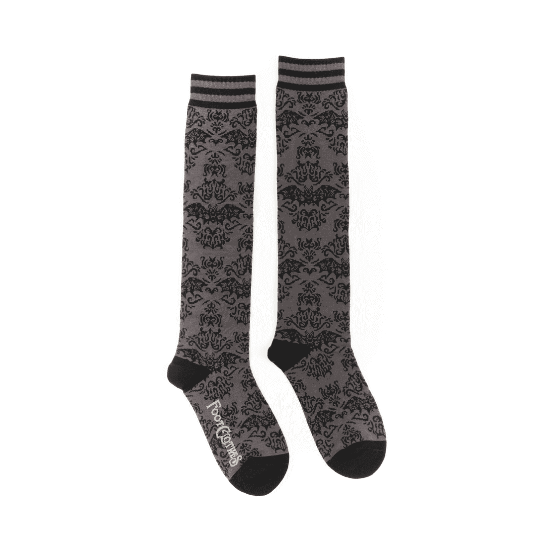 Bat Damask Knee High Socks - 