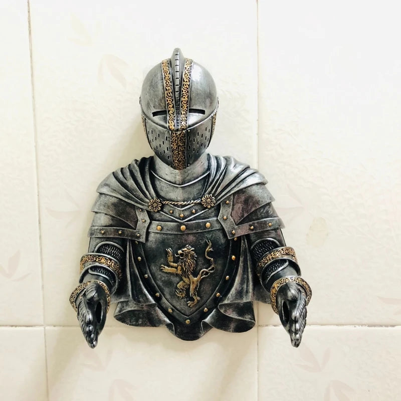 Bathroom Tissue Holder Medieval Statue Knight Toilet Paper Dispenser Free Standing Paper Towel Holder Home Decor