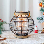 7.3" Tall Battery Powered Table Lamp-Hemp Rope Cage-Style Fairy Decorative Table Lamp