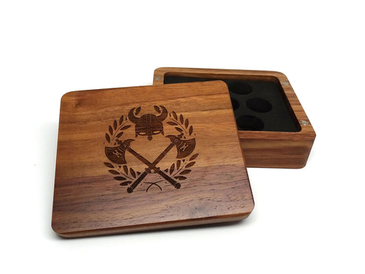 Battle Helmet Wooden Dice Case