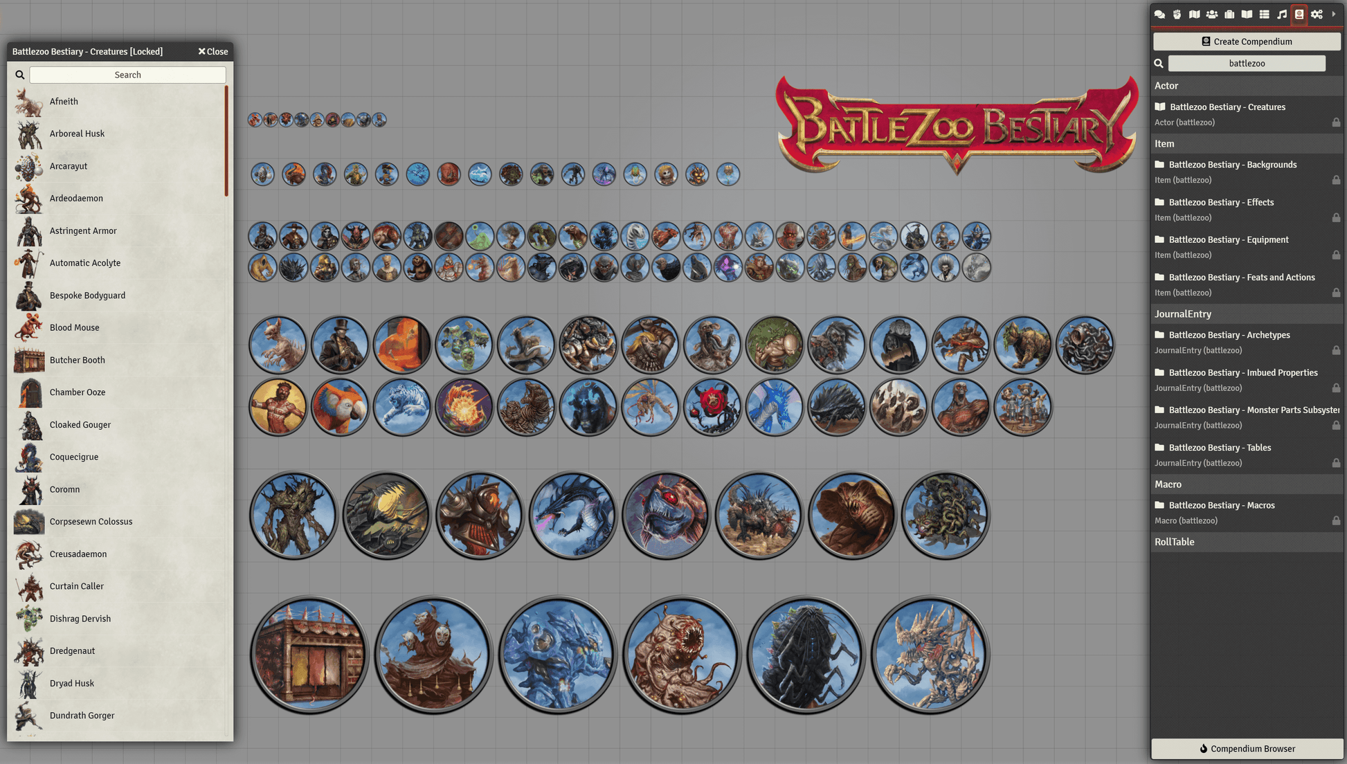 Battlezoo Bestiary for Foundry VTT - Pathfinder 2nd Edition / Foundry VTT Module Only