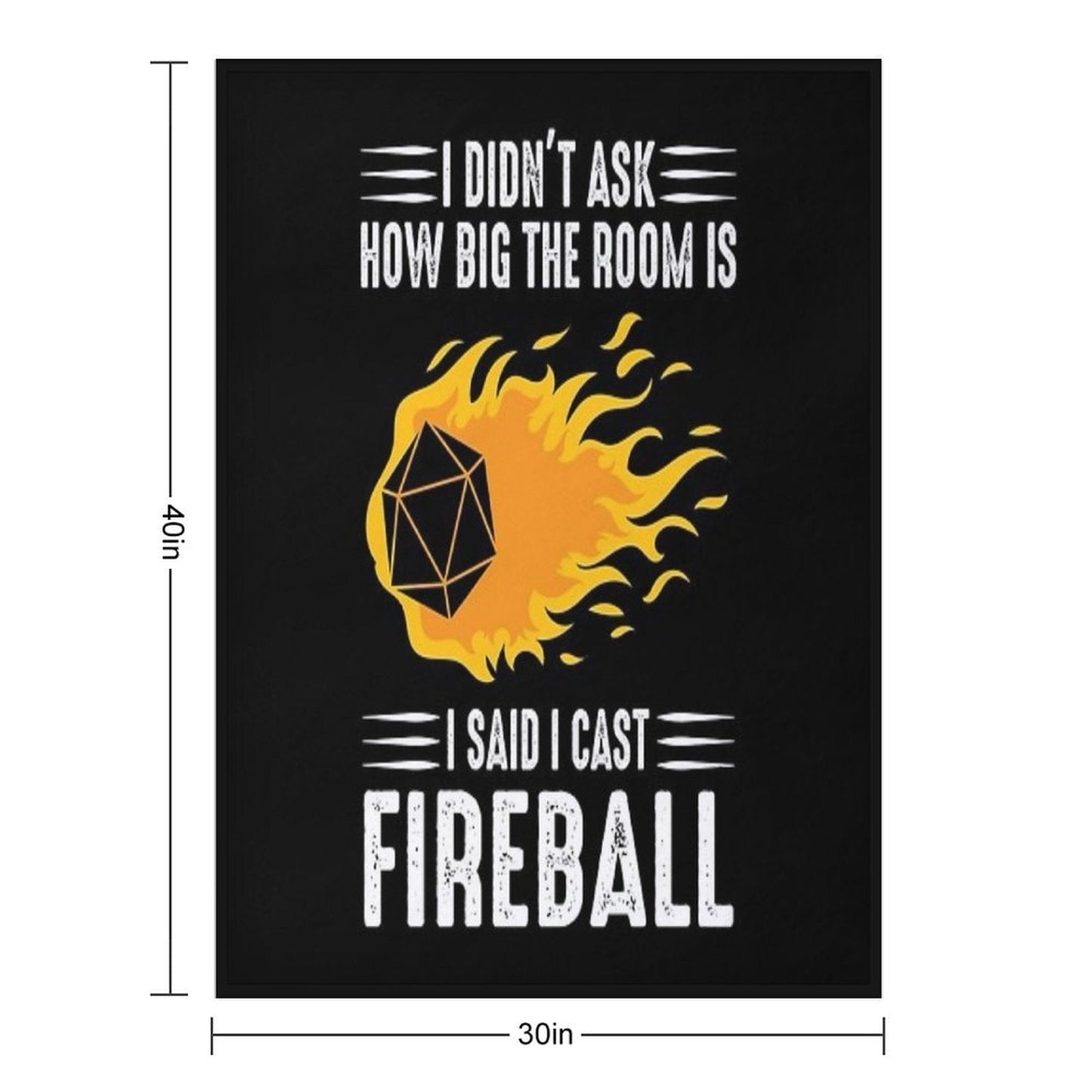 I Cast Fireball Wizard Sorcerer DM Gift TTRPG Sustainable Throw Blanket