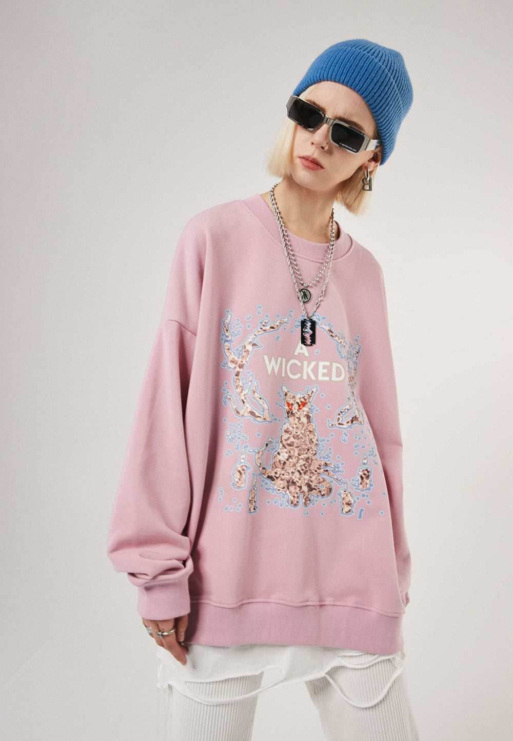 A Wicked Cat Crew - Pink / S