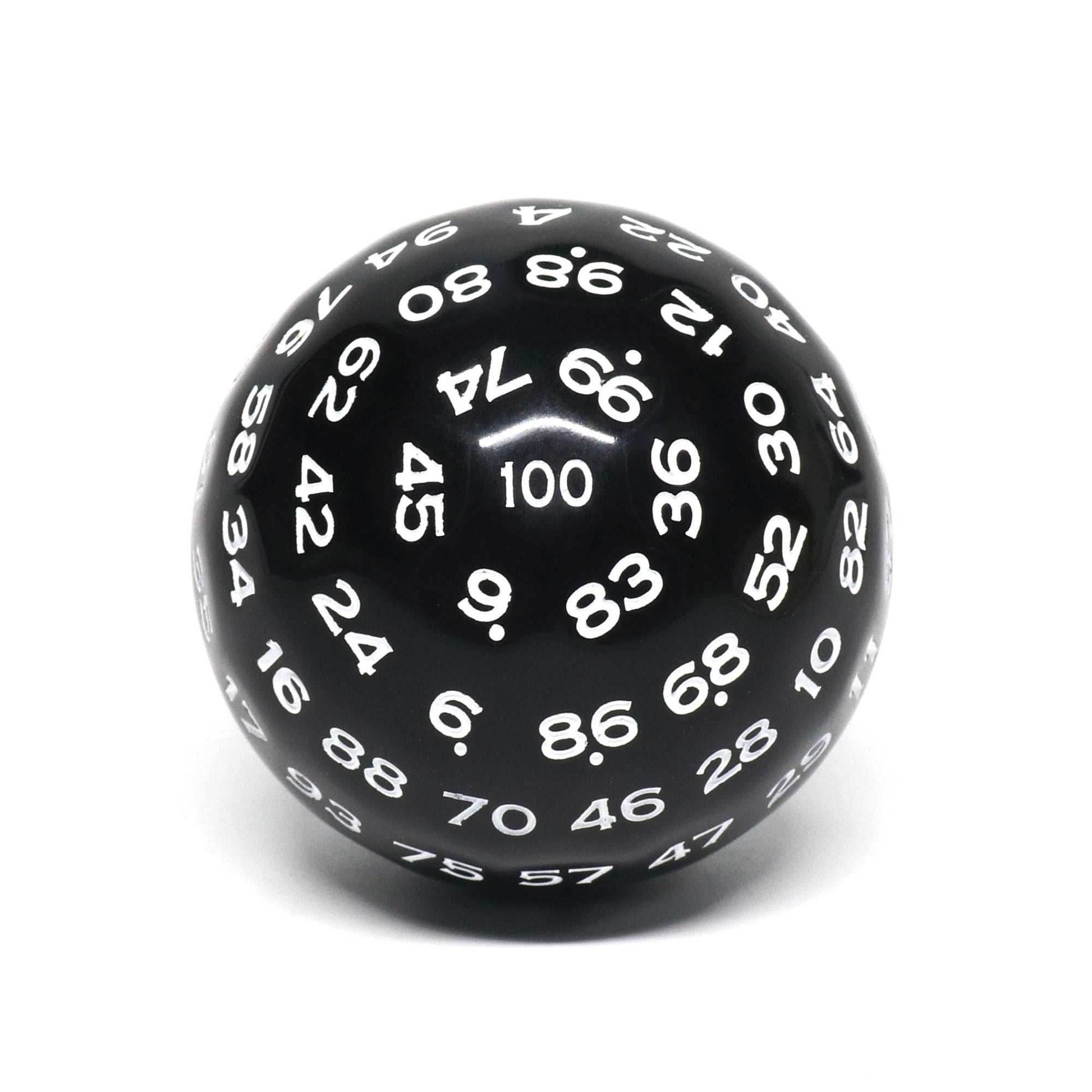 D100-Black Opaque w/white Numbers - 