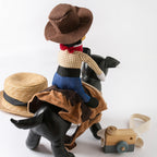 Creative Dog Clothes Personalized Funny Pet Costume Riding Denim Corgi Teddy Golden Retriever Pet Spring And Autumn