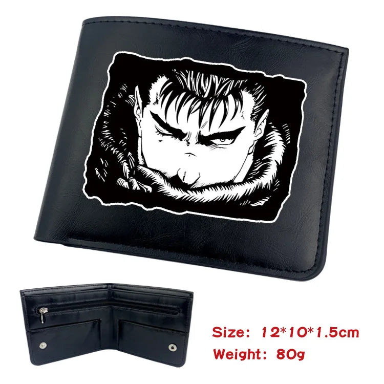 Berserk Animation Derivative Portable Folding Wallet Short Coin Purse with Card Holder