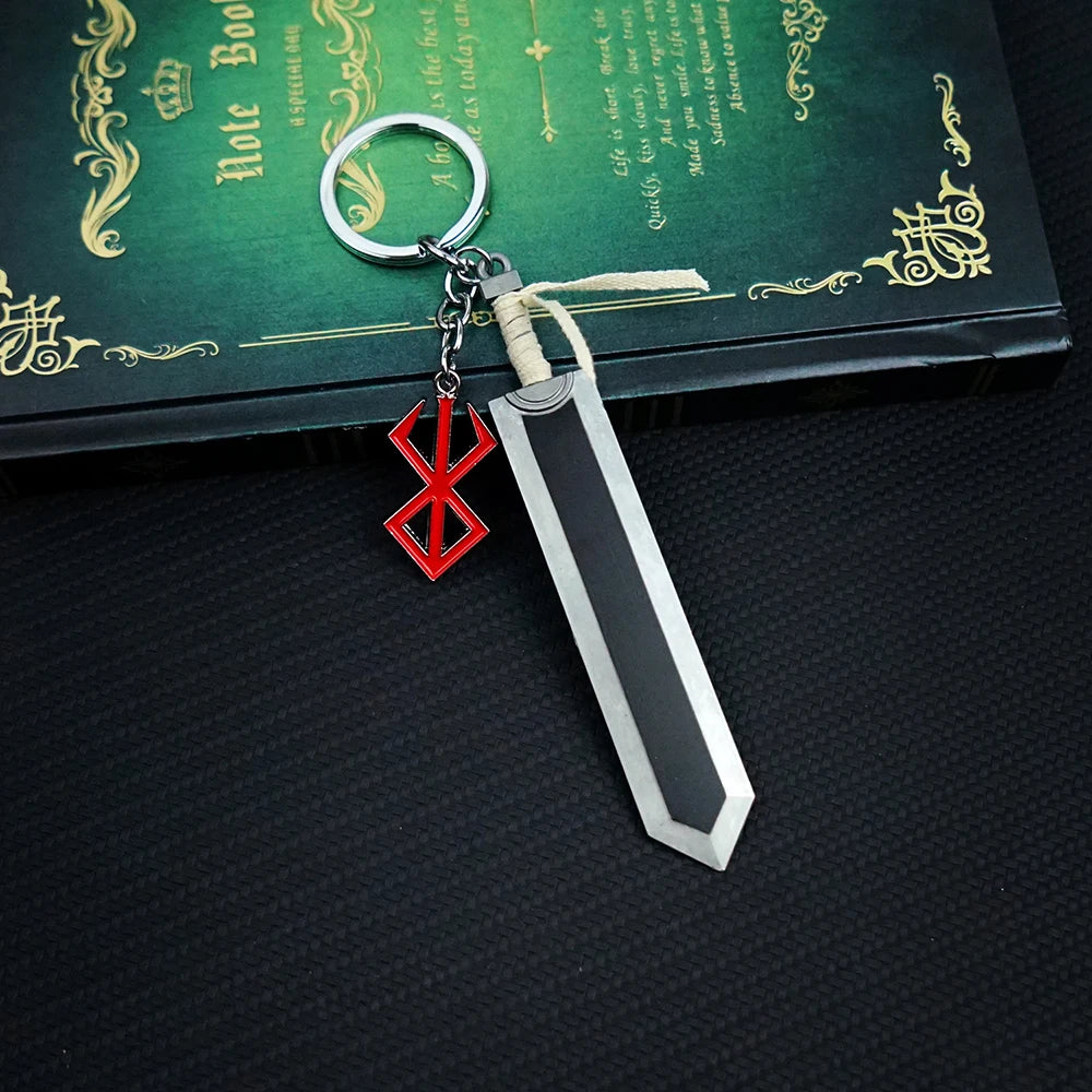 Berserk Guts Black Sword Keychain Jewelry Key Chain Anime Keyrings Keychains for Men Women Accessories Key Ring Pendant llaveros